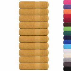 Vidaxl Brisače za tuširanje 10 kos zlata 70x140cm 360 g/m² 100% bombaž