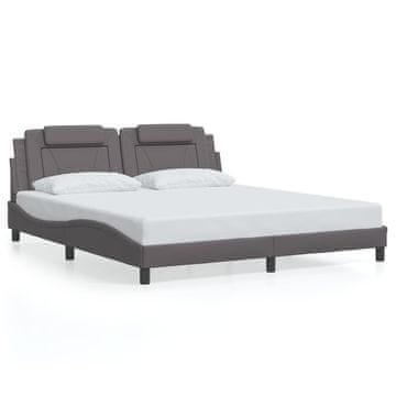 Vidaxl Posteljni okvir brez vzmetnice Viana siv 180x200 cm umetno usnje