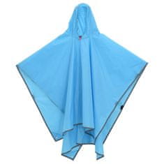 Vidaxl Dežni pončo s kapuco 2 v 1 moder 223x145 cm