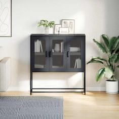Vidaxl Komoda črna 100,5x39x107 cm hladno valjano jeklo