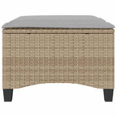 Vidaxl Vrtni stolčki z blazinami 2 kosa Bež 55x55x36 cm Poly Rattan