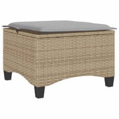 Vidaxl Vrtni stolčki z blazinami 2 kosa Bež 55x55x36 cm Poly Rattan