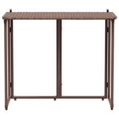 Vidaxl Zložljiva vrtna miza Brown 90x51x75 cm Poly Rattan