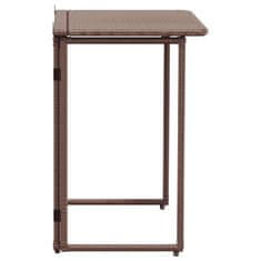 Vidaxl Zložljiva vrtna miza Brown 90x51x75 cm Poly Rattan