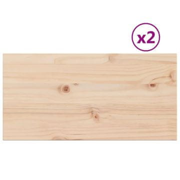 Vidaxl Mizna plošča 2 kosa 70x35x2,5 cm pravokotna trdna borovina
