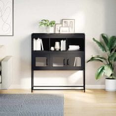 Vidaxl Komoda črna 100,5x39x107 cm hladno valjano jeklo