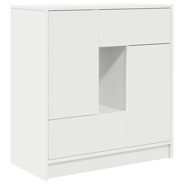 Vidaxl Komoda s predali in vrati, bela, 70,5x34x74,5 cm
