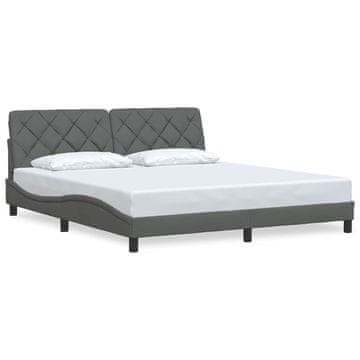 Vidaxl Posteljni okvir brez vzmetnice temno siv 180x200 cm tkanina
