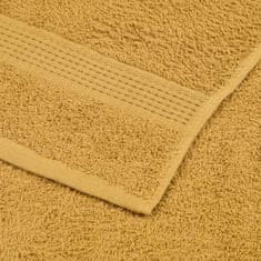 Vidaxl Brisače 10 kos zlata 30x30 cm 360 g/m² 100% bombaž