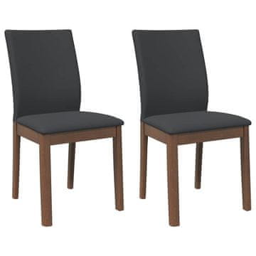 Vidaxl Jedilni stoli z blazinami 2 kosa Brown Solid Wood Rubber