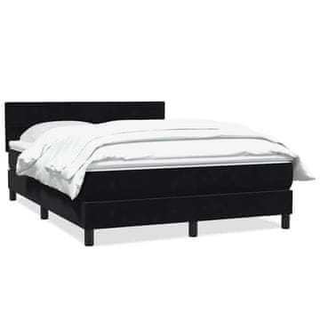 Vidaxl Box spring postelja z vzmetnico črna 160x210 cm žamet