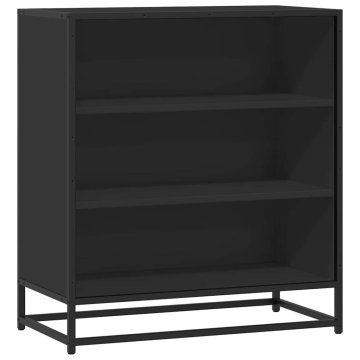 Vidaxl Komoda črna 68x35x76 cm inženirski les in kovina