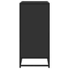 Vidaxl Komoda črna 68x35x76 cm inženirski les in kovina