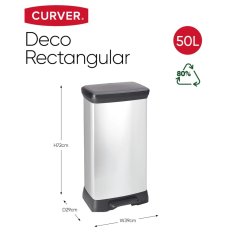 Vidaxl Smetnjak s pedalom Deco 50 L srebrn
