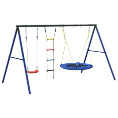 Vidaxl Zunanji komplet z gugalnico, lestvijo, gugalnico gnezdo