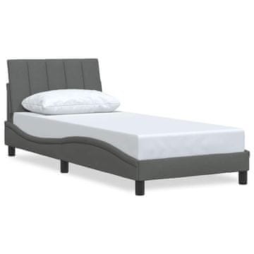 Vidaxl Posteljni okvir brez vzmetnice Hanko temno siv 90x190 cm blago