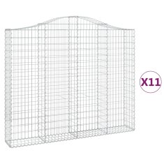 Vidaxl Obokane gabion košare 11kosi 200x30x160/180 cm pocinkano železo