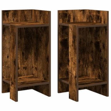 Vidaxl Stranske mize s polico 2 kosa dim. hrast 25,5x27x60 cm