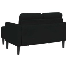Vidaxl 2-sedežna zofa z ležiščem v obliki črne črne 125 cm tkanina