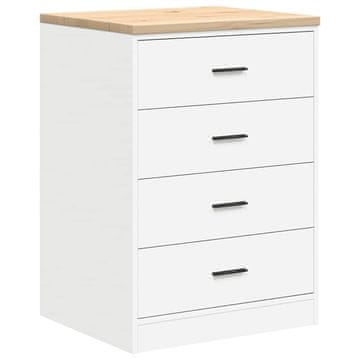 Vidaxl Garažna omara za shranjevanje bela 60x51x85 cm trdna borovina