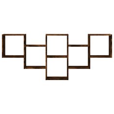 Vidaxl Stenska polica dimljeni hrast 159x18x66 cm inženirski les