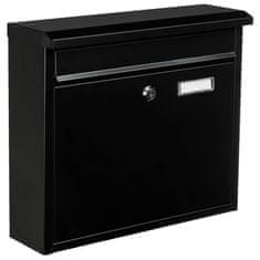 Vidaxl Poštni nabiralnik črn 36x12x32 cm