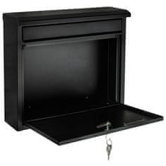 Vidaxl Poštni nabiralnik črn 36x12x32 cm
