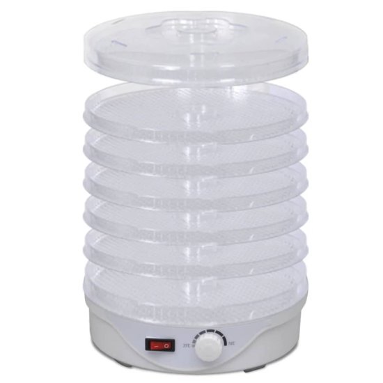 Vidaxl Sušilnik hrane okrogli 250 W s 6 pladnji