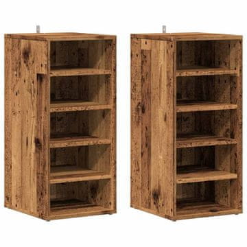 Vidaxl Omarica za umivalnik 2 kosa starinski les 32x35x70 cm inž. les