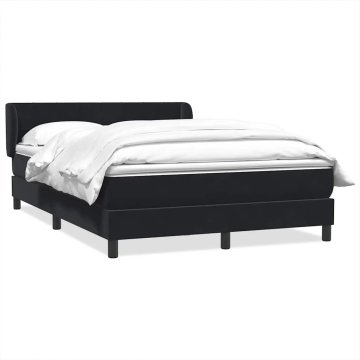 Vidaxl Box spring postelja z vzmetnico črna 160x210 cm žamet