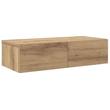 Vidaxl Stenska polica s predali artisan hrast 60x26,5x15 cm inž. les