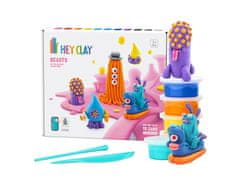 HEY CLAY Hey Clay Zveri – Masa za modeliranje z dodatki, 15 barv 