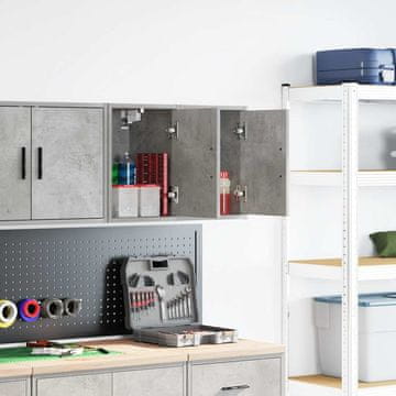 Vidaxl vidaXL Stenske omarice za garažo 2 kosa betonsko sive lepljene lesene