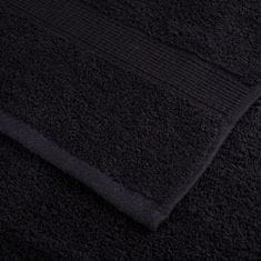 Vidaxl Komplet brisač iz bombaža 8-delni SOLUND črna 600 gsm