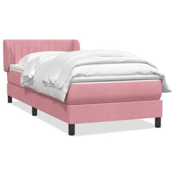 Vidaxl Box spring postelja z vzmetnico roza 80x220 cm žamet