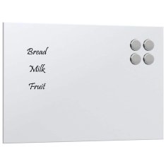 Vidaxl Stenska magnetna tabla bela 40x30 cm kaljeno steklo