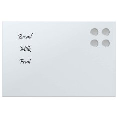 Vidaxl Stenska magnetna tabla bela 40x30 cm kaljeno steklo