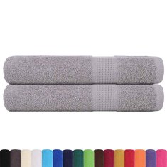 Vidaxl Brisače za savno 2 kos siva 80x200 cm 360 g/m² 100% bombaž