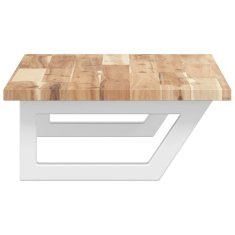 Vidaxl Stenska polica za umivalnik jeklo in trden akacijev les