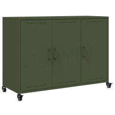 Vidaxl Komoda olivno zelena 100,5x39x72 cm jeklo