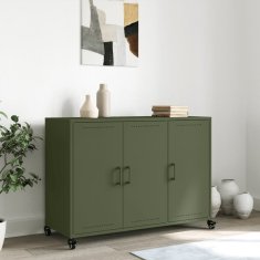 Vidaxl Komoda olivno zelena 100,5x39x72 cm jeklo