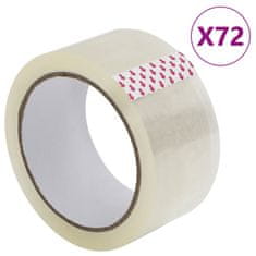 Vidaxl Pakirni trak 72 kosov prozoren 48 mm x 66 m