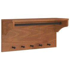 Vidaxl Stenski obešalnik za plašče SANDNES 87x30x42 cm les borovega