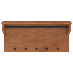 Vidaxl Stenski obešalnik za plašče SANDNES 87x30x42 cm les borovega