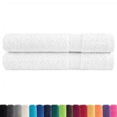 Vidaxl Premium brisače SOLUND 2 kosa bela 100x200 cm 600 gsm