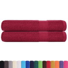 Vidaxl Brisače za savno 2 kos bordo 80x200 cm 360 g/m² 100% bombaž