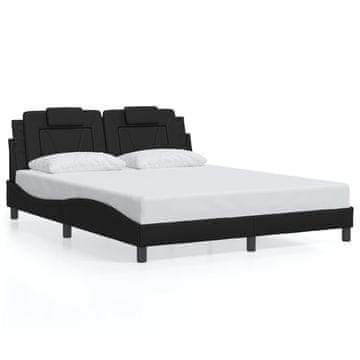 Vidaxl Posteljni okvir brez vzmetnice Viana črn 160x200 cm umetno usnje