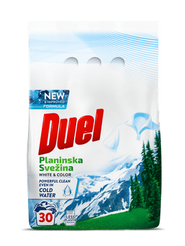 DUEL prašek za pranje perila, planinska svežina, 2,7 kg