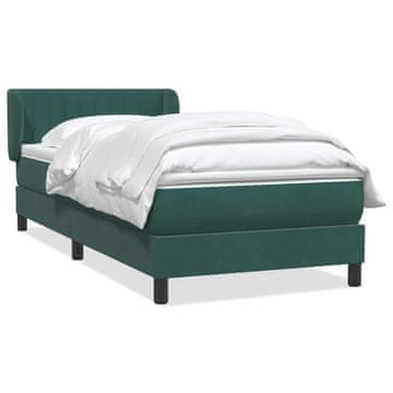 Vidaxl Box spring postelja z vzmetnico temno zelena 80x220 cm žamet