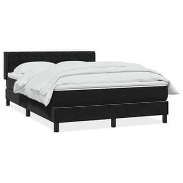 Vidaxl Box spring postelja z vzmetnico črna 160x210 cm žamet